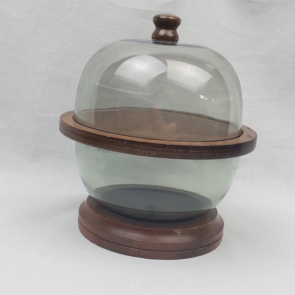 MCM Atomic Globe Charcuterie Serving Tray with Display Dome Lid & Base Vintage